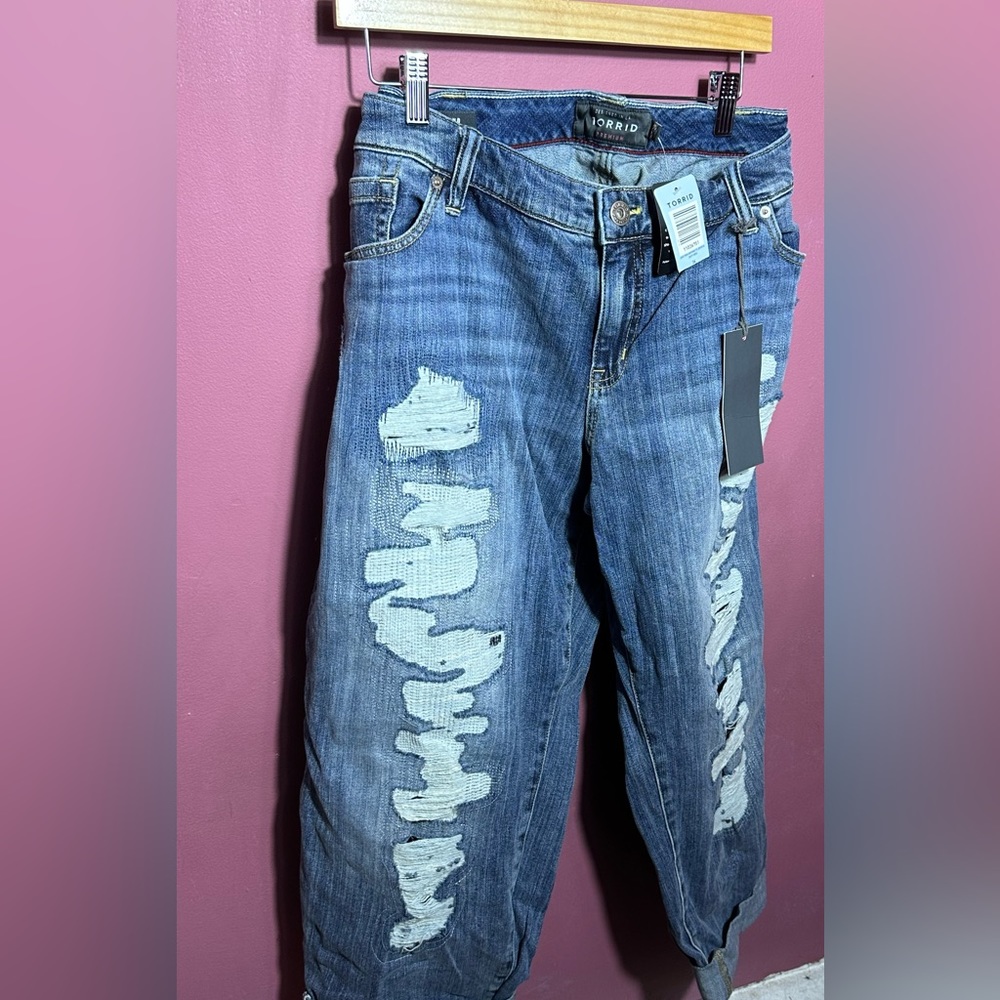 Torrid Premium Boyfriend Deconstructed Jeans NWT